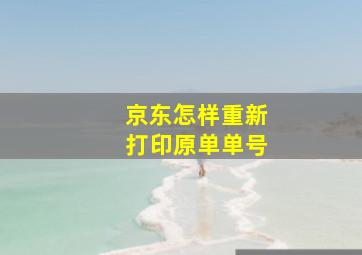 京东怎样重新打印原单单号