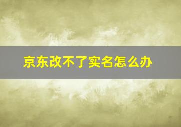 京东改不了实名怎么办