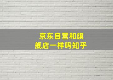 京东自营和旗舰店一样吗知乎