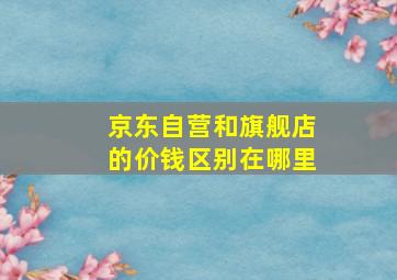 京东自营和旗舰店的价钱区别在哪里