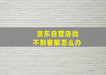 京东自营店找不到客服怎么办