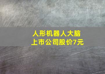 人形机器人大脑上市公司股价7元