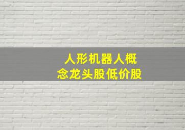 人形机器人概念龙头股低价股