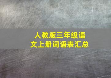 人教版三年级语文上册词语表汇总