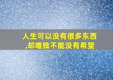 人生可以没有很多东西,却唯独不能没有希望