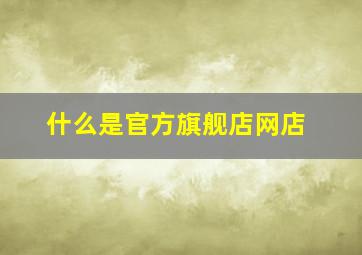 什么是官方旗舰店网店