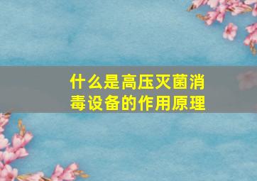 什么是高压灭菌消毒设备的作用原理