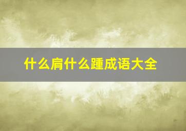 什么肩什么踵成语大全