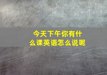 今天下午你有什么课英语怎么说呢