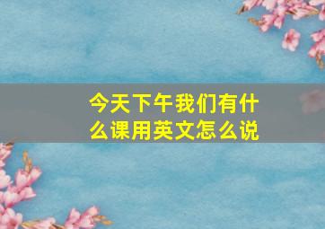 今天下午我们有什么课用英文怎么说