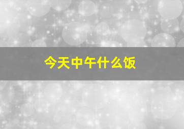 今天中午什么饭