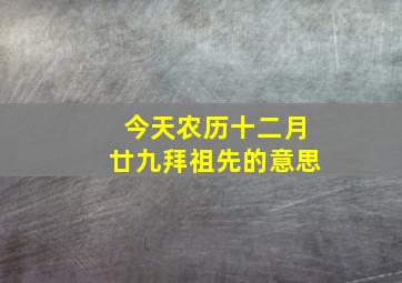 今天农历十二月廿九拜祖先的意思