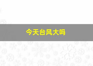 今天台风大吗