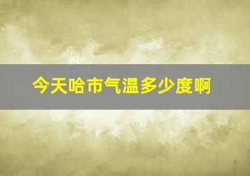 今天哈市气温多少度啊