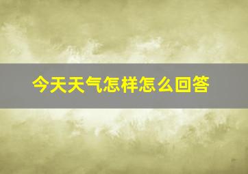 今天天气怎样怎么回答