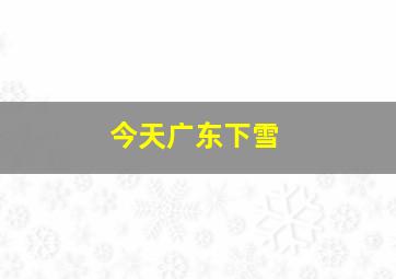 今天广东下雪