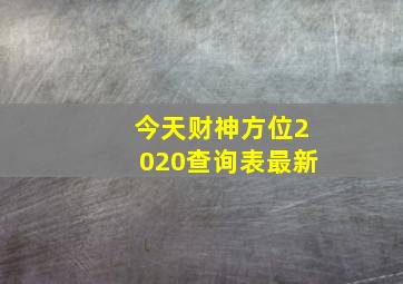 今天财神方位2020查询表最新