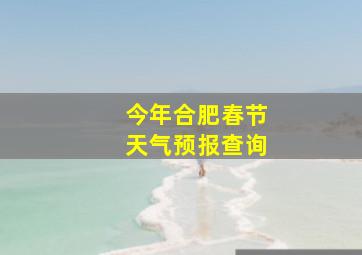 今年合肥春节天气预报查询