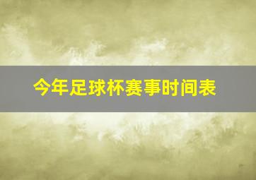 今年足球杯赛事时间表