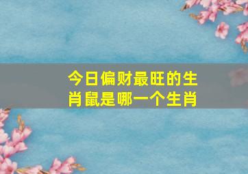 今日偏财最旺的生肖鼠是哪一个生肖