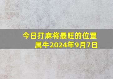 今日打麻将最旺的位置属牛2024年9月7日