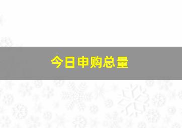 今日申购总量