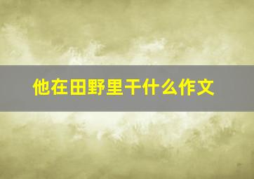 他在田野里干什么作文