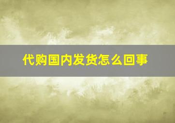 代购国内发货怎么回事