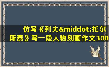 仿写《列夫·托尔斯泰》写一段人物刻画作文300字左右