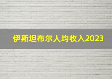 伊斯坦布尔人均收入2023