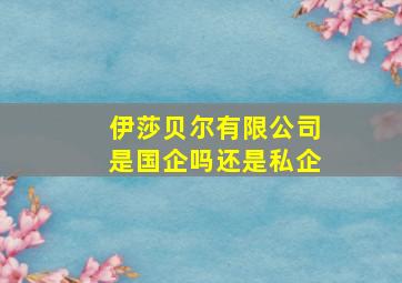 伊莎贝尔有限公司是国企吗还是私企