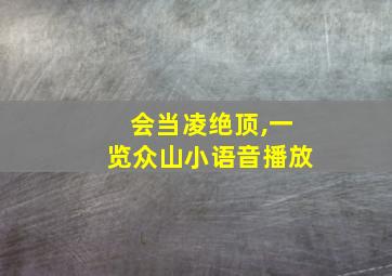 会当凌绝顶,一览众山小语音播放