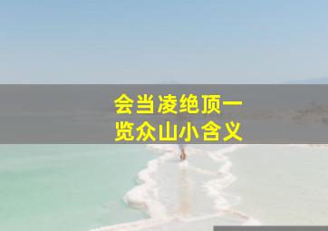 会当凌绝顶一览众山小含义