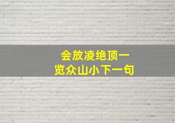 会放凌绝顶一览众山小下一句