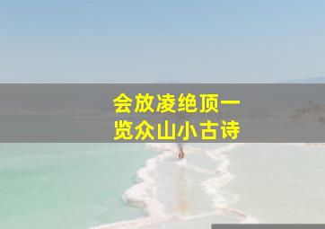 会放凌绝顶一览众山小古诗