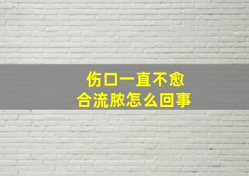 伤口一直不愈合流脓怎么回事