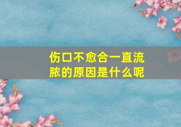 伤口不愈合一直流脓的原因是什么呢