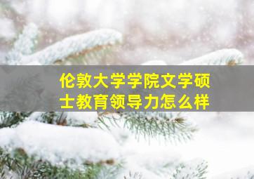 伦敦大学学院文学硕士教育领导力怎么样