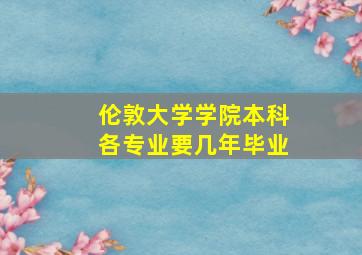 伦敦大学学院本科各专业要几年毕业