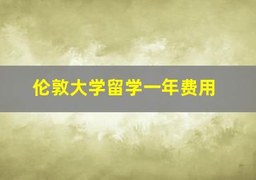 伦敦大学留学一年费用