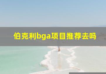 伯克利bga项目推荐去吗