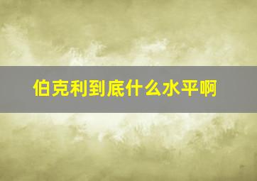 伯克利到底什么水平啊