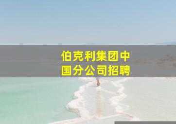 伯克利集团中国分公司招聘