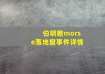 伯明翰morse落地窗事件详情