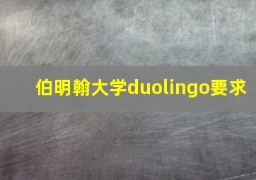 伯明翰大学duolingo要求