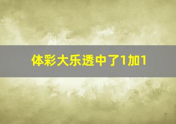 体彩大乐透中了1加1