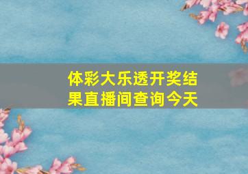 体彩大乐透开奖结果直播间查询今天