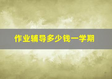 作业辅导多少钱一学期