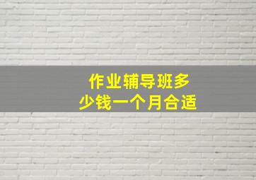 作业辅导班多少钱一个月合适