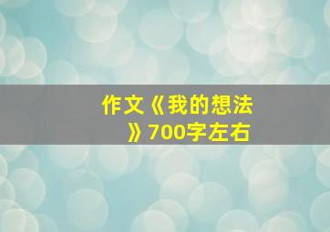 作文《我的想法》700字左右